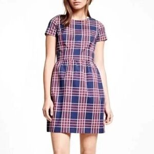 Brooks Brothers Red Fleece Plaid Sheath Dress Classic Red‎ Blue White Sz 12